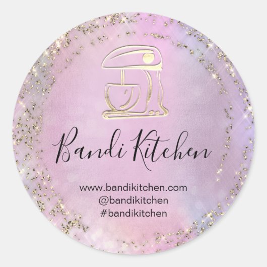 Hartelijk dank voor de Logo Kitchen die Chef Baker Ronde Sticker (Voorkant)