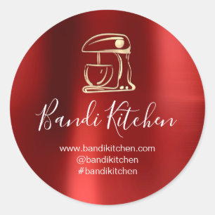 Hartelijk dank voor de Logo Kitchen die Chef Gold  Ronde Sticker