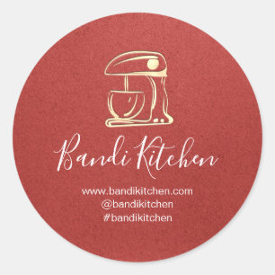 Hartelijk dank voor de Logo Kitchen die Chef Gold Ronde Sticker
