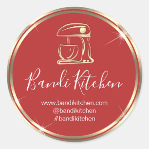 Hartelijk dank voor de Logo Kitchen die Chef Red G Ronde Sticker