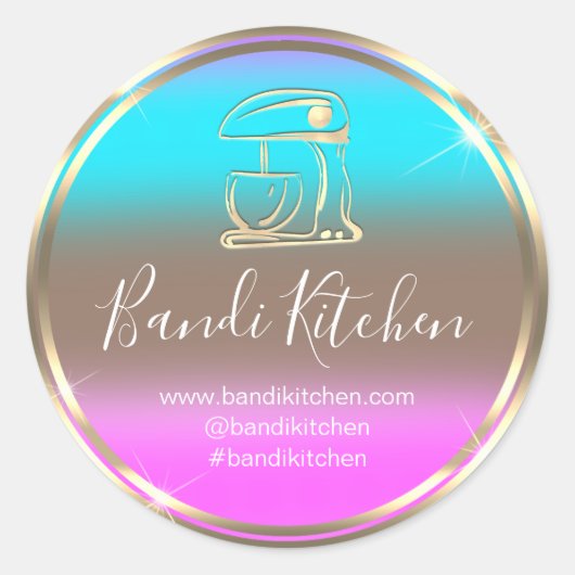 Hartelijk dank voor de Logo Kitchen die de Chef Ro Ronde Sticker (Voorkant)