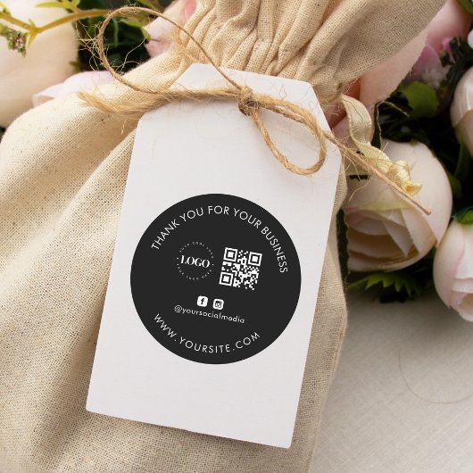 Hartelijk dank voor de Logo QR Code Social Media v Ronde Sticker