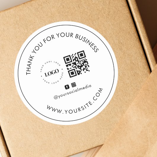 Hartelijk dank voor de Logo QR Code Social Media v Ronde Sticker