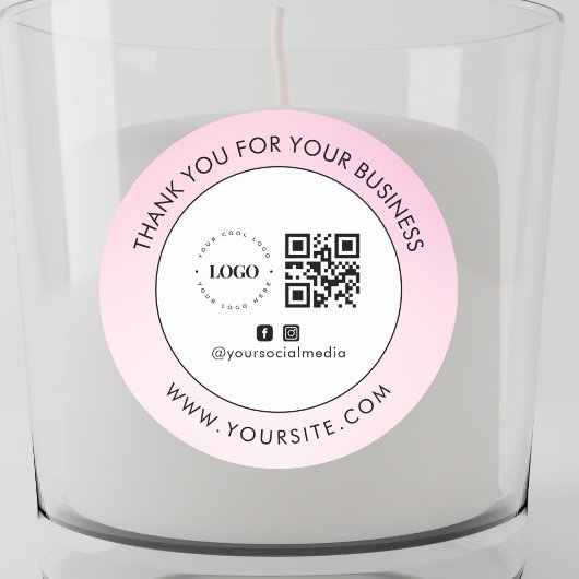 Hartelijk dank voor de Logo QR Code Social Media v Ronde Sticker