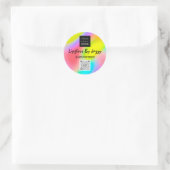 Hartelijk dank voor de Logo regenboog van de Busin Ronde Sticker (Tas)