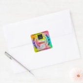Hartelijk dank voor de Logo regenboogholografisch  Vierkante Sticker (Envelop)