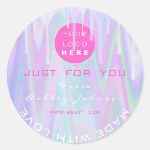 Hartelijk dank voor de Logo vloeibare schijven met Ronde Sticker