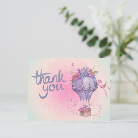  Hartelijk dank voor de luchtballon Briefkaart (Staand voorkant)