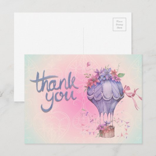  Hartelijk dank voor de luchtballon Briefkaart (Voorkant / Achterkant)