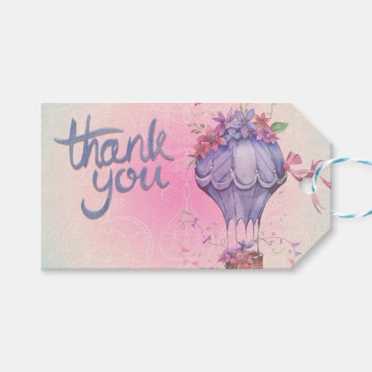  Hartelijk dank voor de luchtballon Cadeaulabel (Voorkant (Horizontaal))