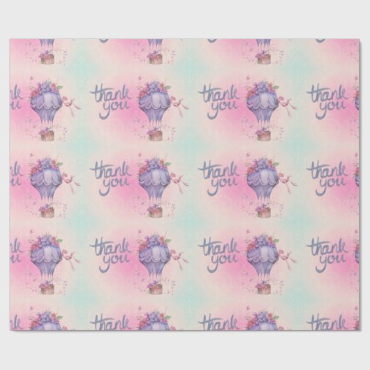  Hartelijk dank voor de luchtballon Cadeaupapier (Vlak)