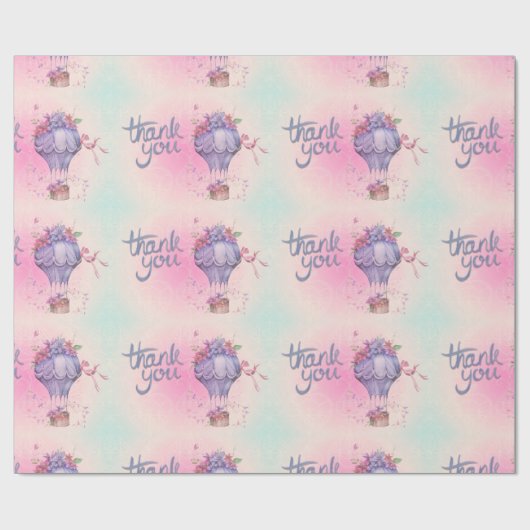  Hartelijk dank voor de luchtballon Cadeaupapier (Vlak)