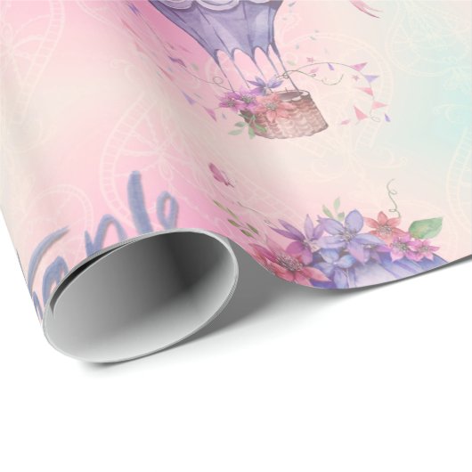  Hartelijk dank voor de luchtballon Cadeaupapier (Rol Hoek)