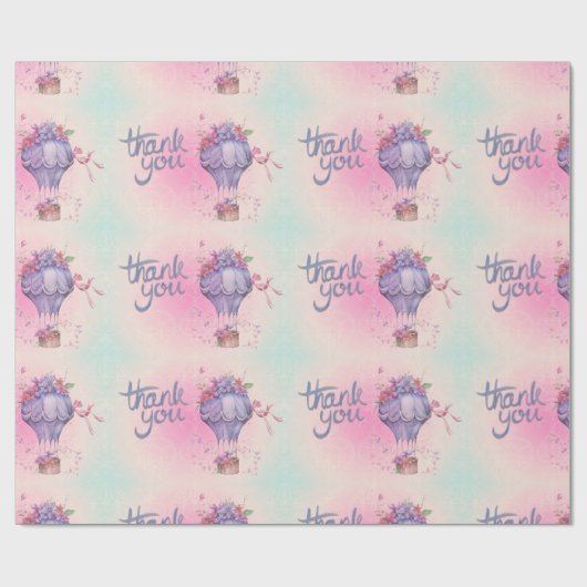  Hartelijk dank voor de luchtballon Cadeaupapier (Vlak)