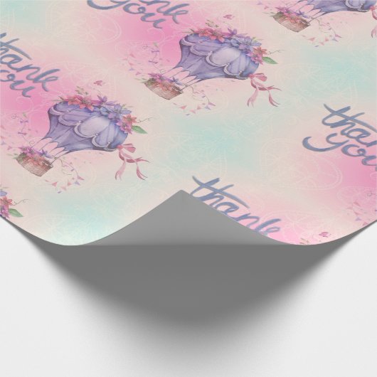  Hartelijk dank voor de luchtballon Cadeaupapier (Hoek)