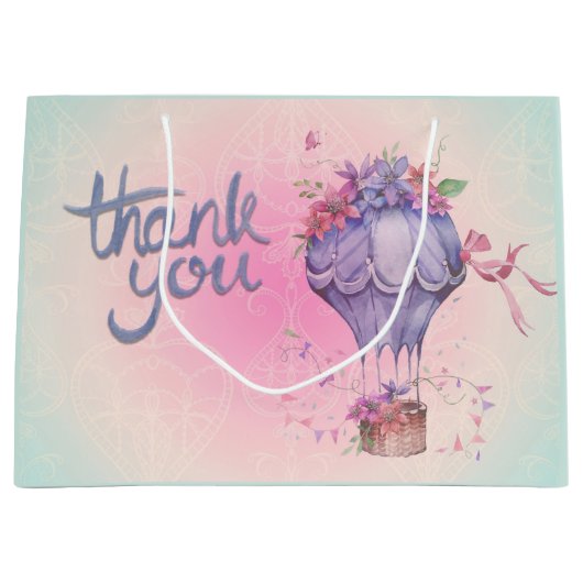  Hartelijk dank voor de luchtballon Large Cadeautasje (Voorkant)