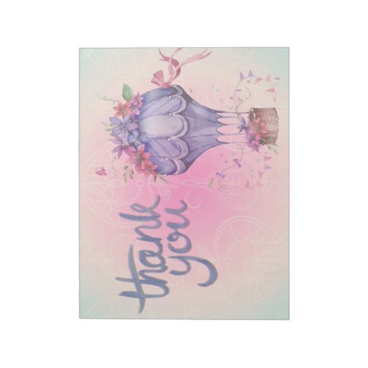  Hartelijk dank voor de luchtballon Notitieblok (Linkerzijde)