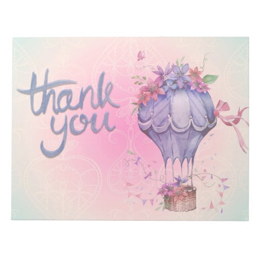  Hartelijk dank voor de luchtballon Notitieblok (Voorkant)