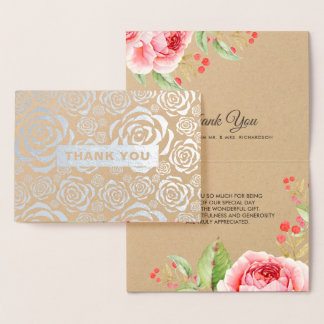 Hartelijk dank voor de Luxe Folie Floral Wedding C Kaarten