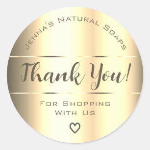 Hartelijk dank voor de Luxe gouden kleurgradiënt Ronde Sticker