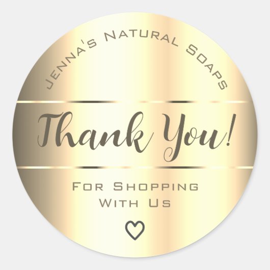 Hartelijk dank voor de Luxe gouden kleurgradiënt Ronde Sticker (Voorkant)