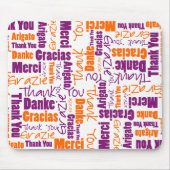 Hartelijk dank voor de meertalige typografie Word  Muismat (Voorkant)