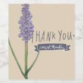 Hartelijk dank voor de meest knulpende hyacinth wijn etiket (Enkel label)