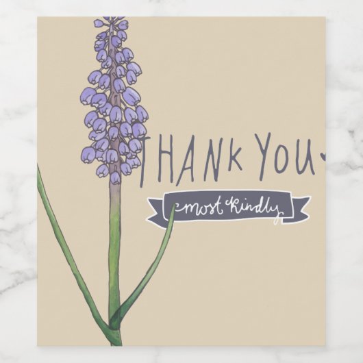 Hartelijk dank voor de meest knulpende hyacinth wijn etiket (Enkel label)