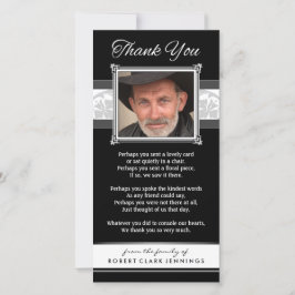 Hartelijk dank voor de Memorial Black & White-foto Bedankkaart