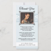 Hartelijk dank voor de Memorial Light Blue & White Bedankkaart (Voorkant)