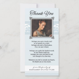 Hartelijk dank voor de Memorial Light Blue & White Bedankkaart