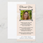 Hartelijk dank voor de Memorial Peach & White-foto Bedankkaart (Voorkant / Achterkant)
