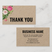 Hartelijk dank voor de milieuvriendelijke handgema visitekaartje (Voorkant / Achterkant)