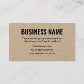 Hartelijk dank voor de milieuvriendelijke handgema visitekaartje (Achterkant)