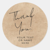 Hartelijk dank voor de minimalistisch ambachtelijk ronde sticker (Voorkant)