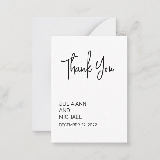 Hartelijk dank voor de minimalistische eenvoudige  notitiekaartje (Voorkant)