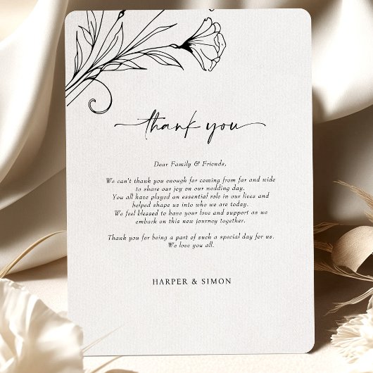 Hartelijk dank voor de minimalistische elegante sc informatiekaartje