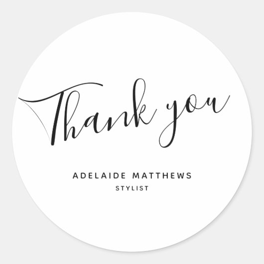 Hartelijk dank voor de minimalistische typografie  ronde sticker (Voorkant)