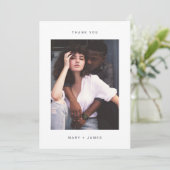 Hartelijk dank voor de minimalistische witte marme bedankkaart (Staand voorkant)