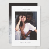 Hartelijk dank voor de minimalistische witte marme bedankkaart (Voorkant / Achterkant)