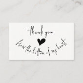 Hartelijk dank voor de minimalistische zwarte typo visitekaartje (Voorkant)