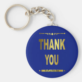 Hartelijk dank voor de moderne blauwe goudSleutelh Sleutelhanger