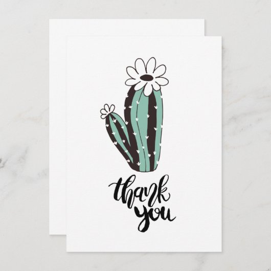 Hartelijk dank voor de Moderne Cacti Flat Kaart (Voorkant / Achterkant)