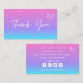 Hartelijk dank voor de moderne roze Paarse blauwe  Visitekaartje (Voorkant / Achterkant)