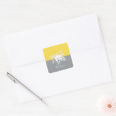 Hartelijk dank voor de moderne witte Floral op Col Vierkante Sticker (Envelop)