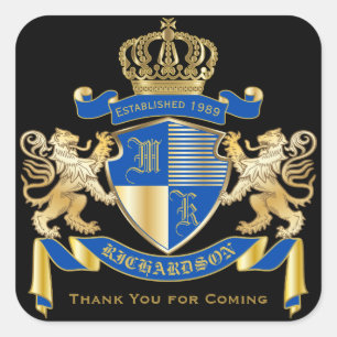 Hartelijk dank voor de monogram wapenstilstand Gol Vierkante Sticker