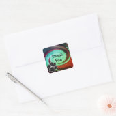 Hartelijk dank voor de Mosaic Cosmic Swirl Paw-Bed Vierkante Sticker (Envelop)