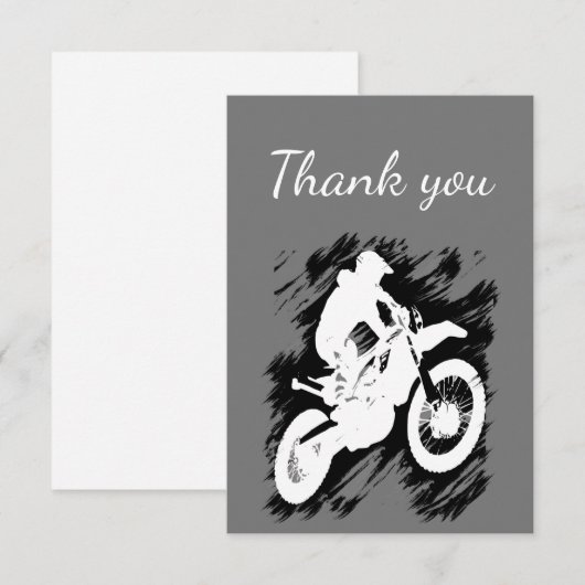 Hartelijk dank voor de Motocross-racewagen Bedankkaart (Voorkant / Achterkant)