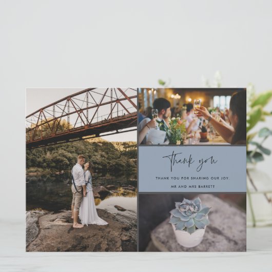 Hartelijk dank voor de multi-foto collage bruiloft (Staand voorkant)