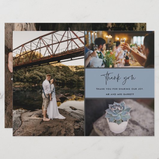 Hartelijk dank voor de multi-foto collage bruiloft (Voorkant / Achterkant)